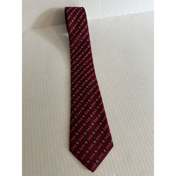 Dad Fathers Gift Red Football Tie - Picture 4 of 5